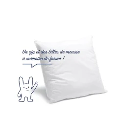 Bleu Calin Oreiller Mémoire de Forme mixte 60x60cm Barrettes de mousse* Oreiller Mémoire De Forme