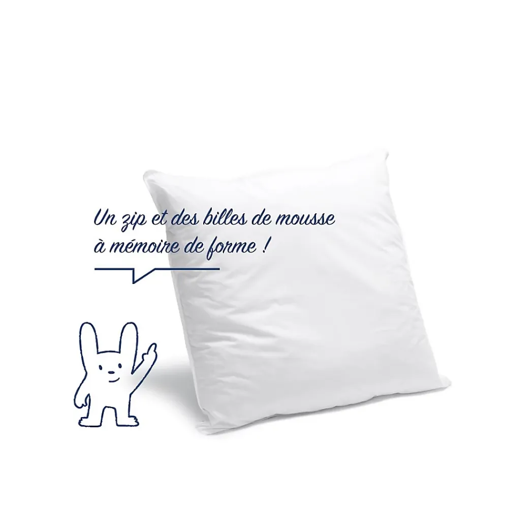 Bleu Calin Oreiller Mémoire de Forme mixte 60x60cm Barrettes de mousse* Oreiller Mémoire De Forme