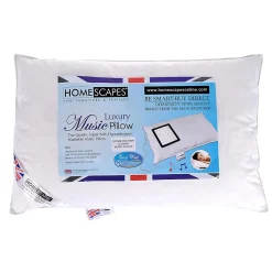 Homescapes Oreiller musical en duvet et en plumes de d'oie ultra gonflant blanc 50 x 75 cm -* Oreiller Moelleux