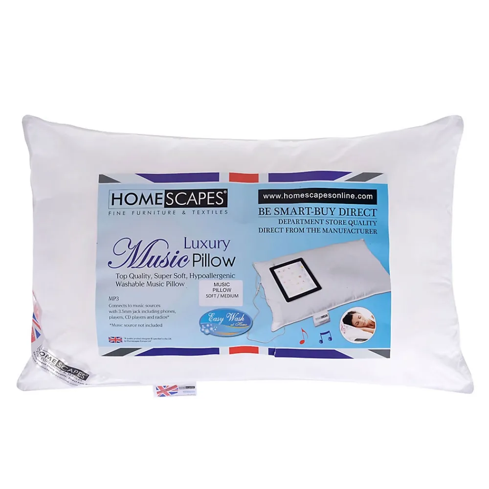 Homescapes Oreiller musical synthétique microfibre confort souplemoyen blanc 50 x 75 cm -* Oreiller Ferme
