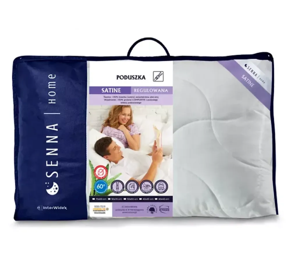 Senna Home Oreiller réglable 50x70 SATINE* Oreiller Moelleux