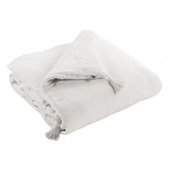 Altobuy OUREA - Chemin de Lit 90x200cm Capitonné Gaze de Coton Chantilly* Boutis, Couvre-Lit, Édredon