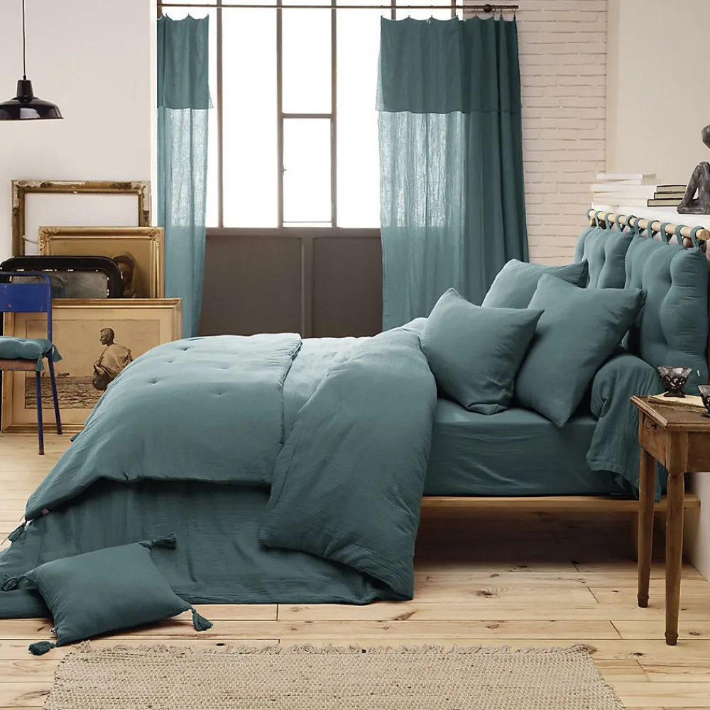 OUREA - Chemin de Lit 90x200cm Capitonné Gaze de Coton Canard>Altobuy Outlet
