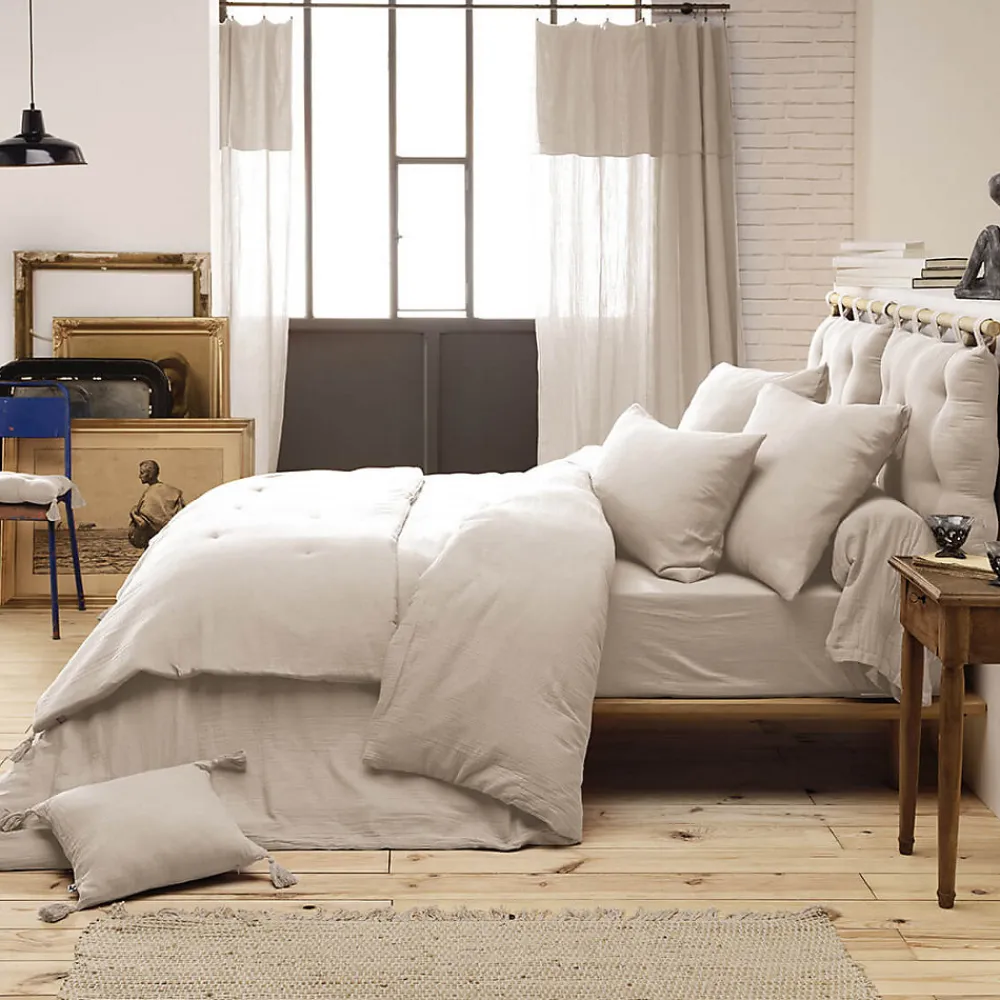 OUREA - Chemin de Lit 90x200cm Capitonné Gaze de Coton Pampa>Altobuy Hot