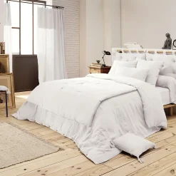 Altobuy OUREA - Couvre-pied 150x150cm Capitonné Gaze de Coton Chantilly* Boutis, Couvre-Lit, Édredon