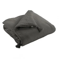 OUREA - Couvre-pied 150x150cm Capitonné Gaze de Coton Granit>Altobuy Clearance