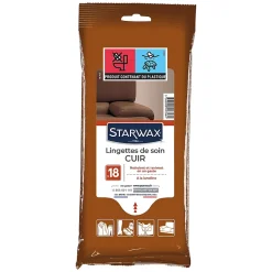 Starwax Pack 18 lingettes de soin cuir* Lingette