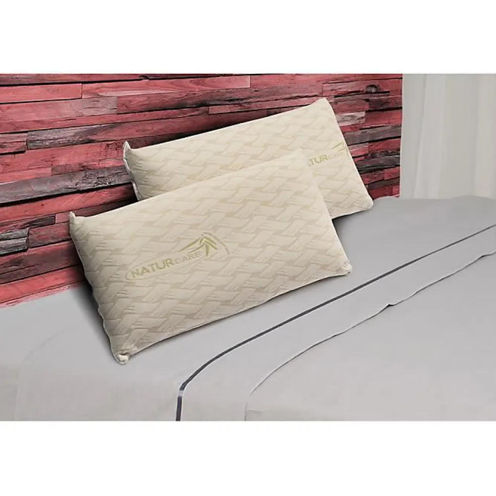 Pack 2 Oreillers Visco Natur Care 150 x 40 cm Medium Firm - Noyau Viscoélastique - Housse amovible - Couleur Beige.>Eccox Outlet