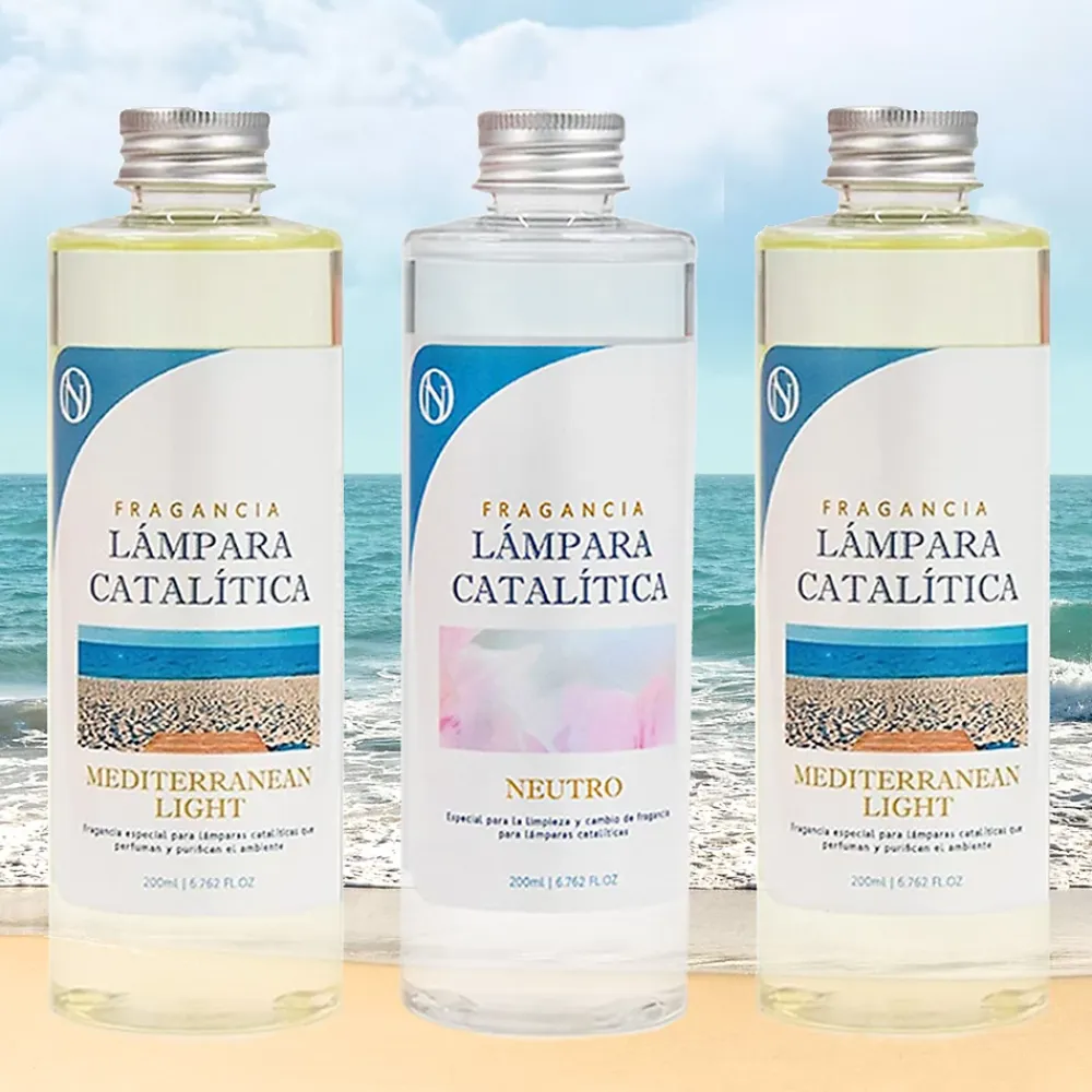 Mamamanuela Pack économique 3 parfums pour lampe catalytique : 2 parfums Mediterranean Light + nettoyant neutre* Désodorisant Et Parfum D'Ambiance