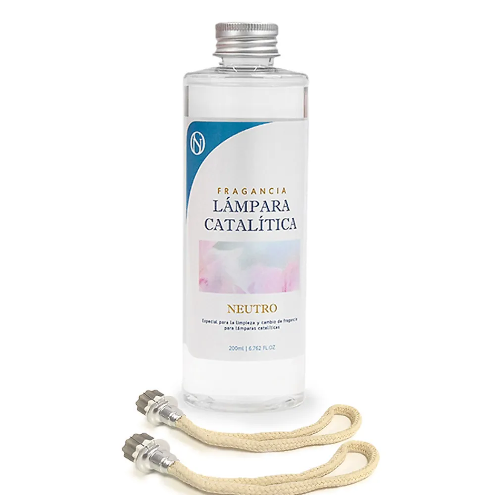 Pack économique de nettoyage de lampe catalytique 100 ml : 2 petites mèches de rechange + 200 ml de nettoyant neutre>Mamamanuela Online