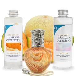 Pack économique Lampe Catalytique Orange Waves + Parfum Waikiki Melon (500 ml) + Nettoyant Neutre (200 ml) + Mèche de Rechange>Mamamanuela Sale