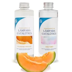 Pack économique Lampe Catalytique Orange Waves + Parfum Waikiki Melon (200 ml) + Nettoyant Neutre (200 ml) + Mèche de Rechange><noscript><img width=