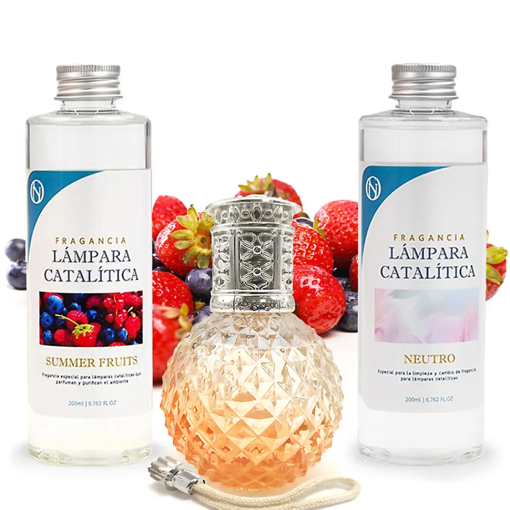 Pack économique Lampe Catalytique Orange Diamonds + Parfum Summer Fruits (200 ml) + Nettoyant Neutre (200 ml) + Mèche de Rechange>Mamamanuela New