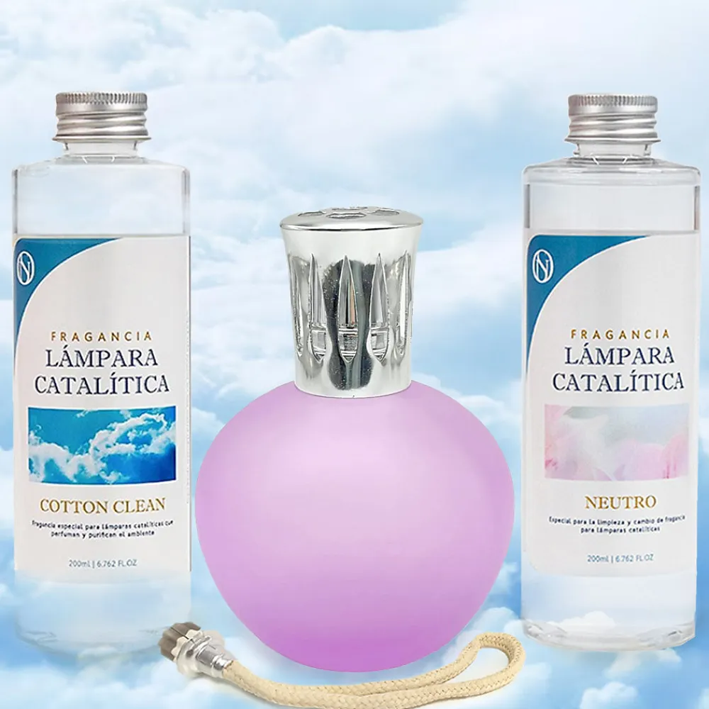 Mamamanuela Pack économique Lampe Catalytique Fuchsia Mat + Parfum Cotton Clean (200 ml) + Nettoyant Neutre (200 ml) + Mèche de Rechange* Désodorisant Et Parfum D'Ambiance