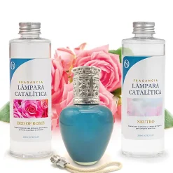 Pack économique Lampe Catalytique Aqua Marina + Parfum Bed of Roses (200 ml) + Nettoyant Neutre (200 ml) + Mèche de Rechange>Mamamanuela Best