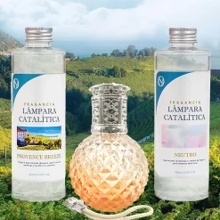 Mamamanuela Pack économique Lampe Catalytique Orange Diamonds + Parfum Provence Breeze (500 ml) + Nettoyant Neutre (200 ml) + Mèche Rechange* Désodorisant Et Parfum D'Ambiance