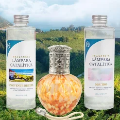 Pack économique Lampe Catalytique Drops Orange + Parfum Provence Breeze (500 ml) + Nettoyant Neutre (200 ml) + Mèche de Rechange>Mamamanuela