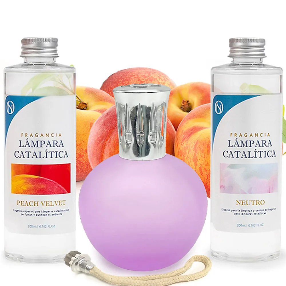 Pack économique Lampe Catalytique Fuchsia Mat + Parfum Peach Velvet (500 ml) + Nettoyant Neutre (200 ml) + Mèche de Rechange>Mamamanuela Sale