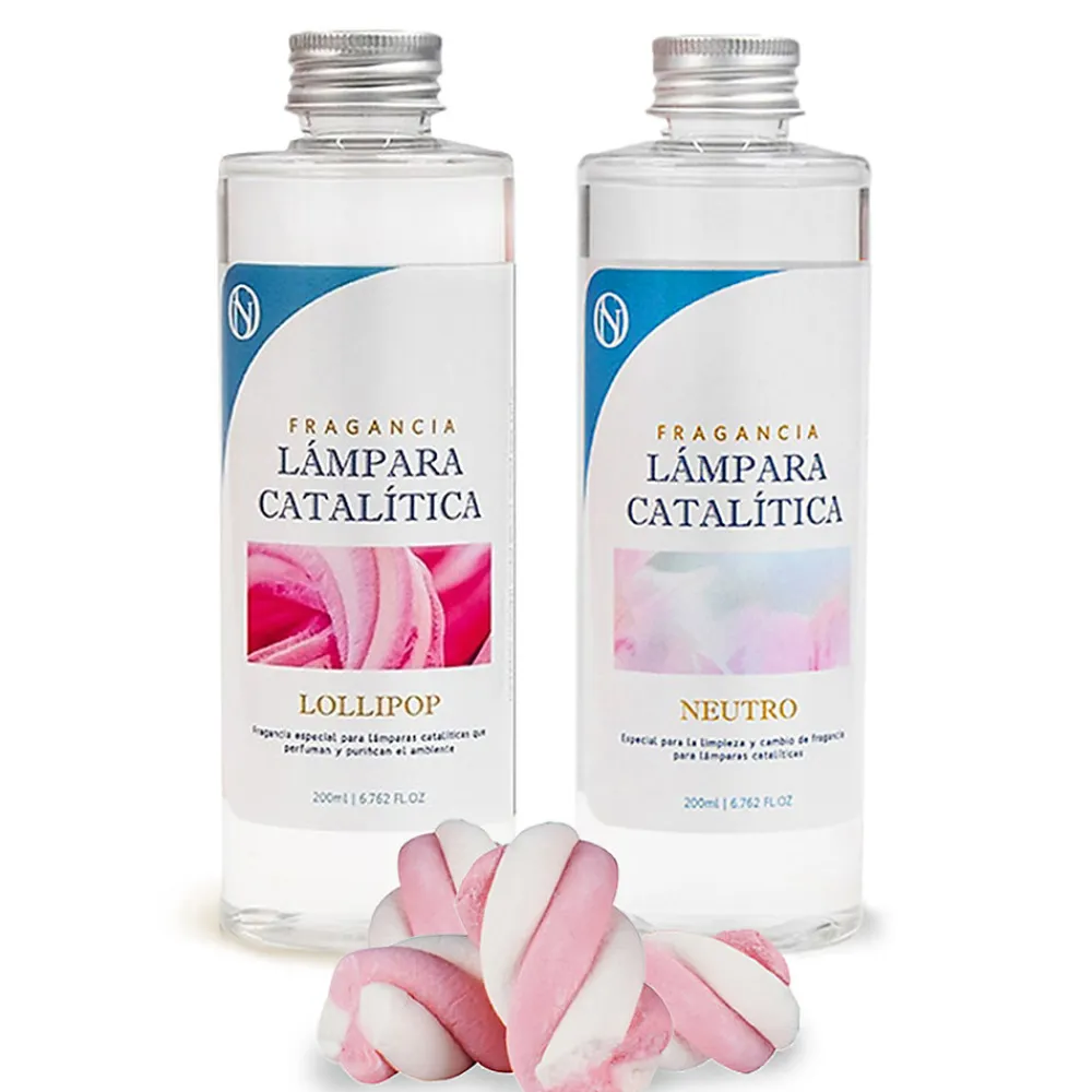 Pack économique Lampe Catalytique Fuchsia Mat + Parfum Lollipop (500 ml) + Nettoyant Neutre (200 ml) + Mèche de Rechange>Mamamanuela Best