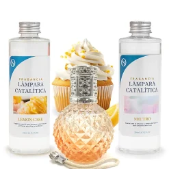 Pack économique Lampe Catalytique Orange Diamonds + Parfum Lemon Cake (500 ml) + Nettoyant Neutre (200 ml) + Mèche de Rechange>Mamamanuela New