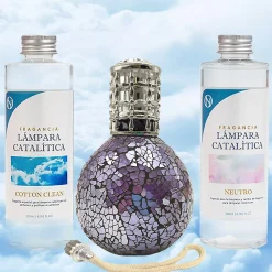 Pack économique Lampe Catalytique Mosaïque de minuit + Parfum Cotton Clean (200 ml) + Nettoyant Neutre (200 ml) + Mèche Rechange>Mamamanuela Sale