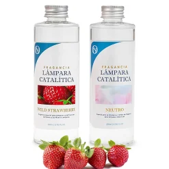 Pack économique Lampe Catalytique Mosaïque Doré + Parfum Wild Strawberry (200 ml) + Nettoyant Neutre (200 ml) + Mèche de Rechange><noscript><img width=