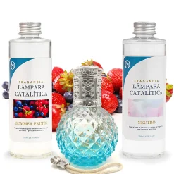 Pack économique Lampe Catalytique Blue Diamonds + Parfum Summer Fruits (500 ml) + Nettoyant Neutre (200 ml) + Mèche de Rechange>Mamamanuela Outlet
