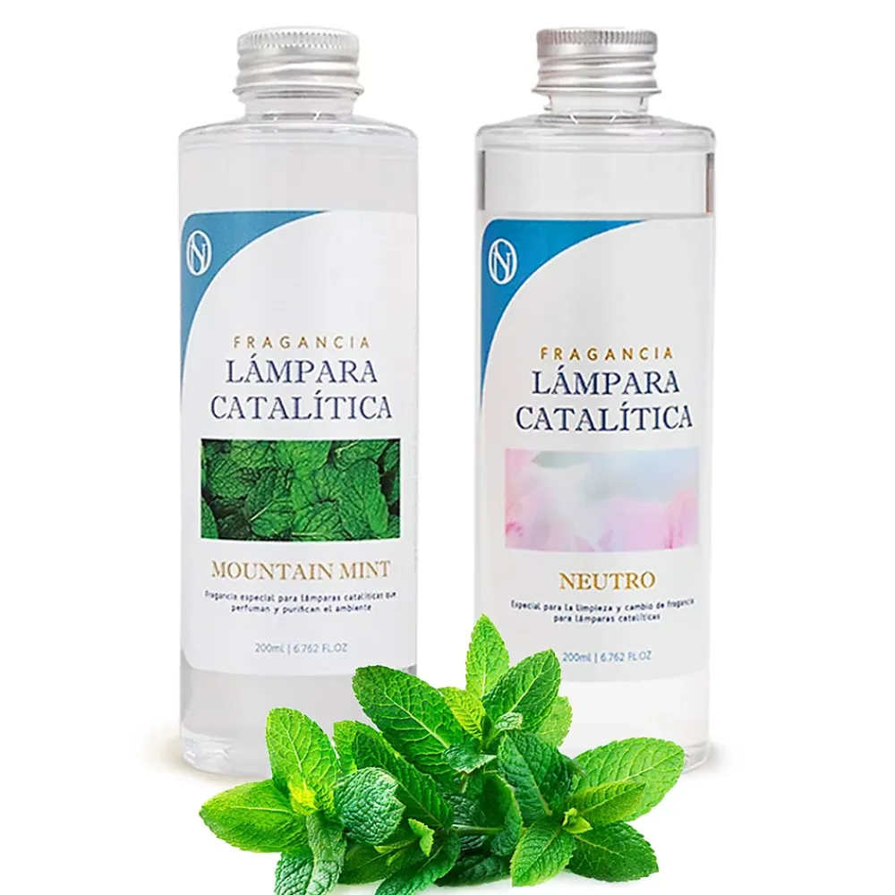 Mamamanuela Pack économique Lampe Catalytique Fuchsia Mat + Parfum Mountain Mint (200 ml) + Nettoyant Neutre (200 ml) + Mèche de Rechange* Désodorisant Et Parfum D'Ambiance