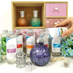 Pack économique Lampe Catalytique Mosaïque de minuit + Parfum Peach Velvet (200 ml) + Nettoyant Neutre (200 ml) + Mèche Rechange><noscript><img width=