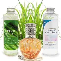 Pack économique Lampe Catalytique Drops Orange + Parfum Citronnelle (500 ml) + Nettoyant Neutre (200 ml) + Mèche de Rechange>Mamamanuela Outlet