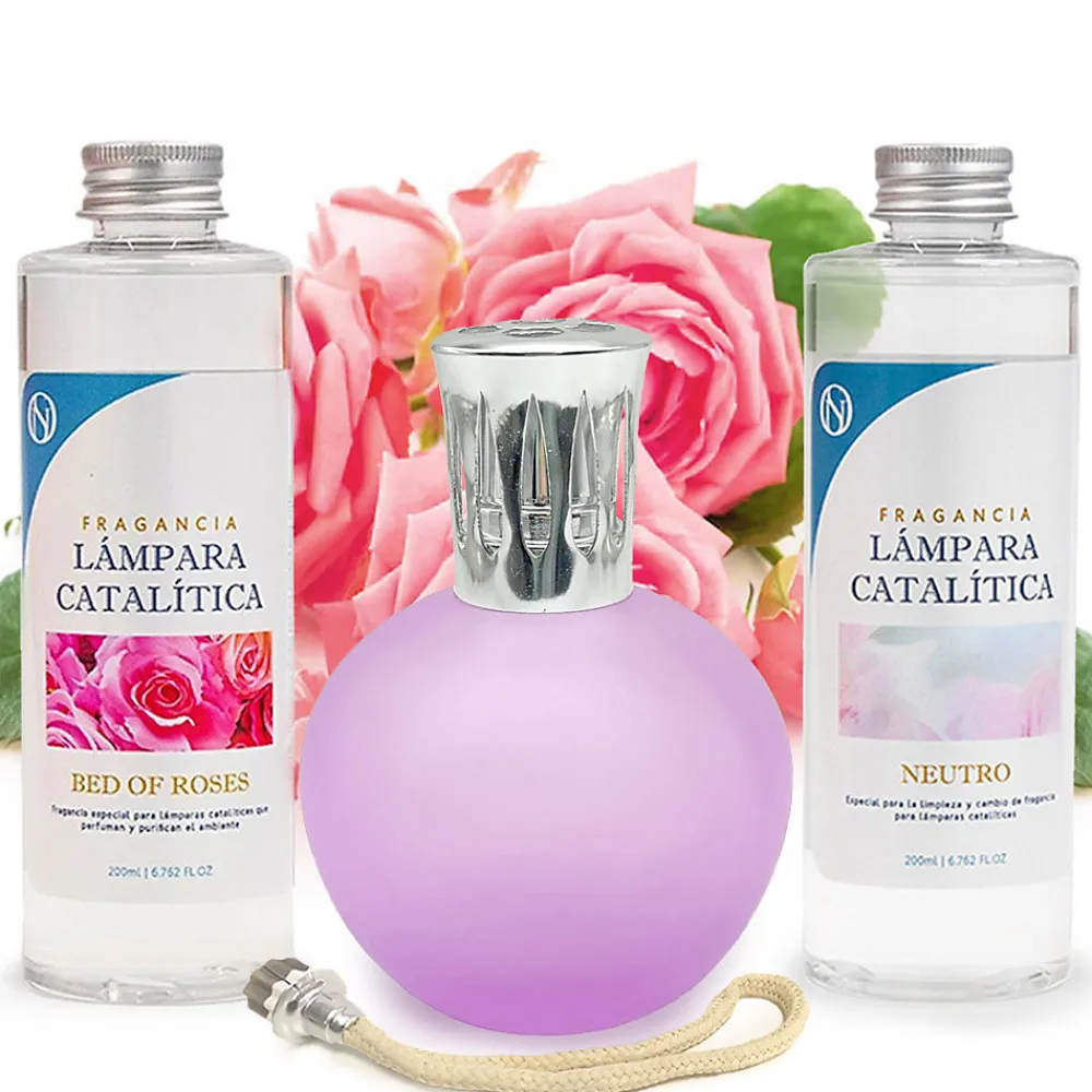 Pack économique Lampe Catalytique Fuchsia Mat + Parfum Bed of Roses (200 ml) + Nettoyant Neutre (200 ml) + Mèche de Rechange>Mamamanuela Sale