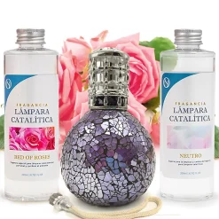 Pack économique Lampe Catalytique Mosaïque de minuit + Parfum Bed of Roses (500 ml) + Nettoyant Neutre (200 ml) + Mèche Rechange>Mamamanuela Best