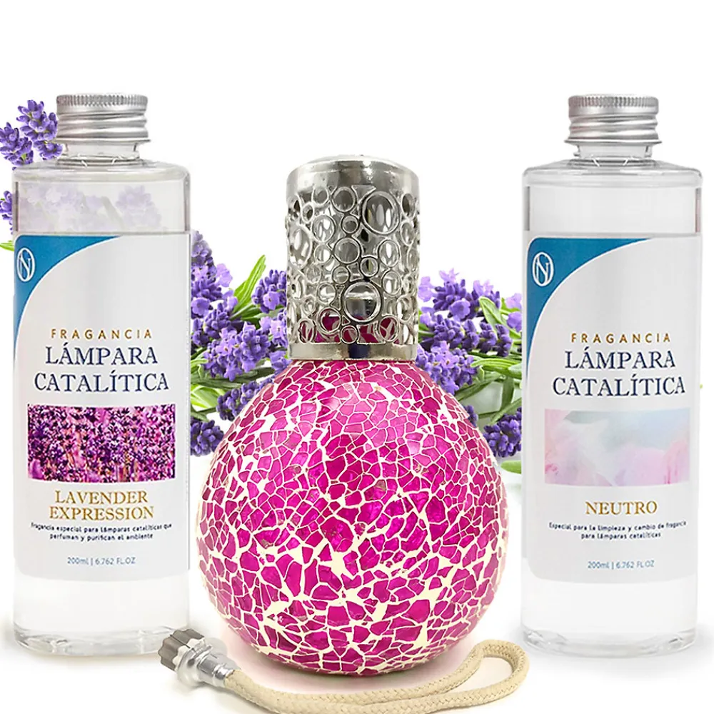 Pack économique Mosaïque Fuchsia + Parfum Lavender Expression (500 ml) + Nettoyant neutre (200 ml) + Mèche de rechange>Mamamanuela Hot
