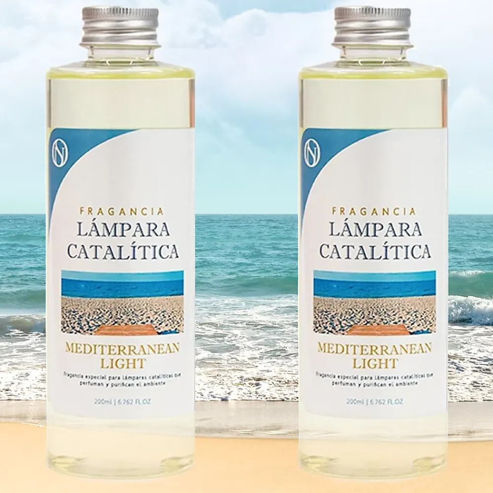 Mamamanuela Pack économique 2x Parfum lampe catalytique 200 ml : Arôme Mediterranean Light. Profitez plus longtemps de votre parfum préféré* Désodorisant Et Parfum D'Ambiance