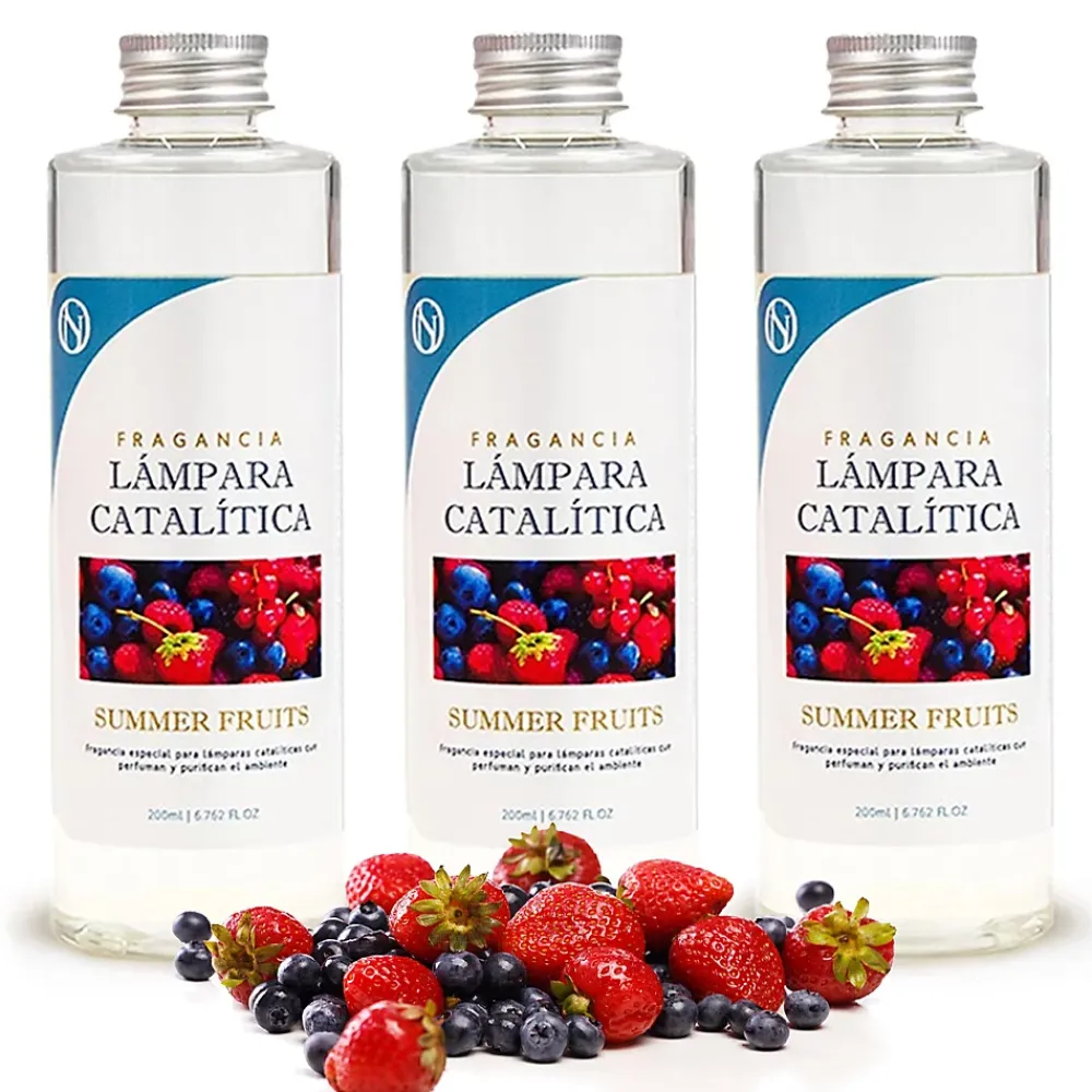 Mamamanuela Pack économique 3x Parfum pour lampe catalytique 200 ml : Arôme Summer Fruits - Profitez plus longtemps de votre parfum préféré* Désodorisant Et Parfum D'Ambiance