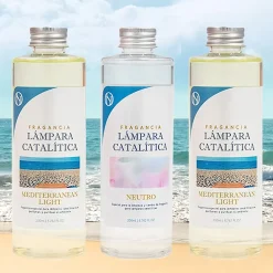 Mamamanuela Pack économique 3x Parfums pour Lampe Catalytique : 2 Arômes Mediterranean Light 500 ml + Nettoyant Neutre 200 ml* Désodorisant Et Parfum D'Ambiance