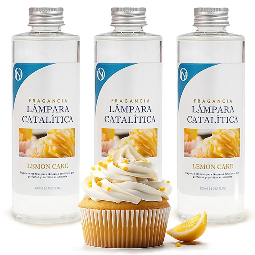 Pack économique 3x Parfums pour lampe catalytique 200 ml : Arôme Lemon Cake - Profitez plus longtemps de votre parfum préféré>Mamamanuela Hot