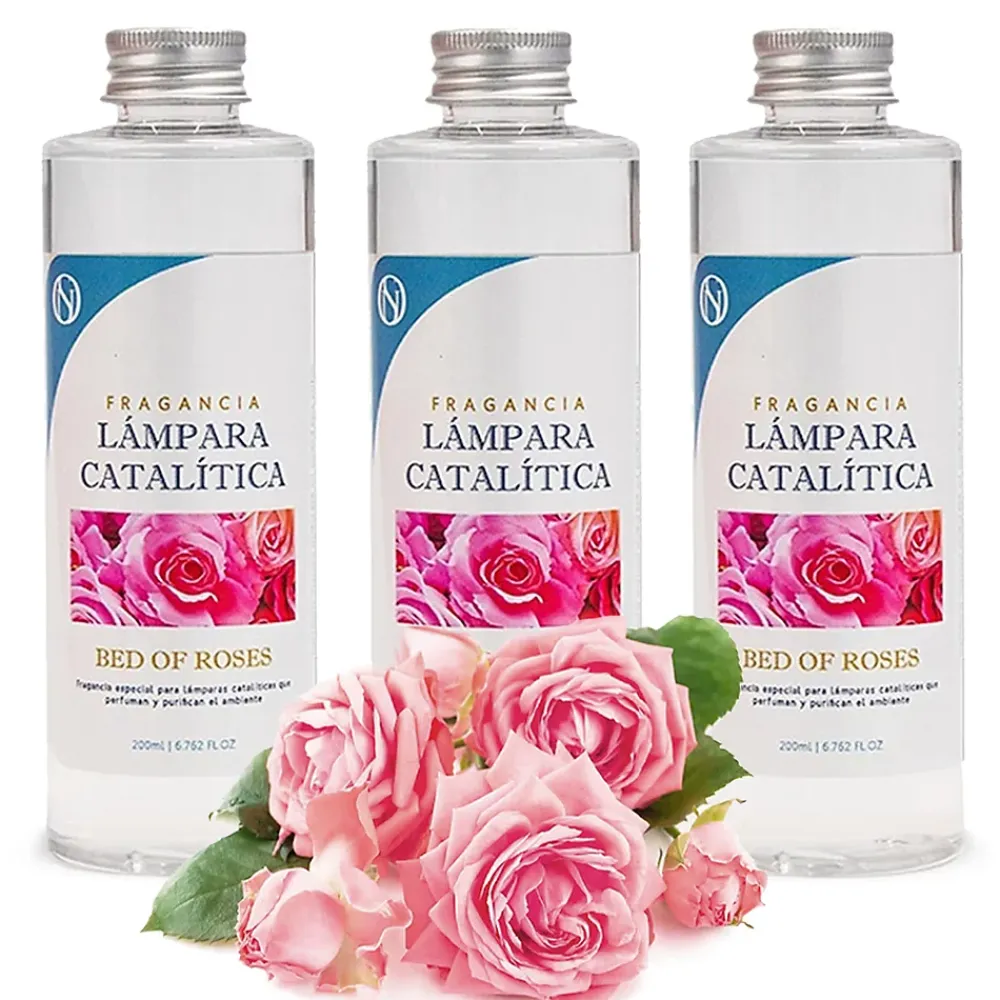 Mamamanuela Pack économique 3x Parfums pour lampe catalytique 200 ml : Arôme Bed of Roses - Profitez plus longtemps de votre parfum préféré* Désodorisant Et Parfum D'Ambiance