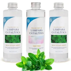 Mamamanuela Pack économique 3x Parfums pour lampe catalytique 200 ml : 2 arômes de Mountain Mint + nettoyant neutre* Désodorisant Et Parfum D'Ambiance