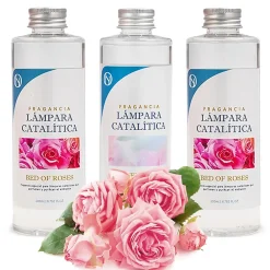 Mamamanuela Pack économique 3x Parfums pour lampe catalytique 200 ml : 2 Arômes Bed of Roses + Nettoyant neutre* Désodorisant Et Parfum D'Ambiance