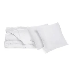 Pack Couette chaude 220x240cm + 2 Oreillers moelleux 60x60cm LAVABLE A 95 C>Bleu Calin Online