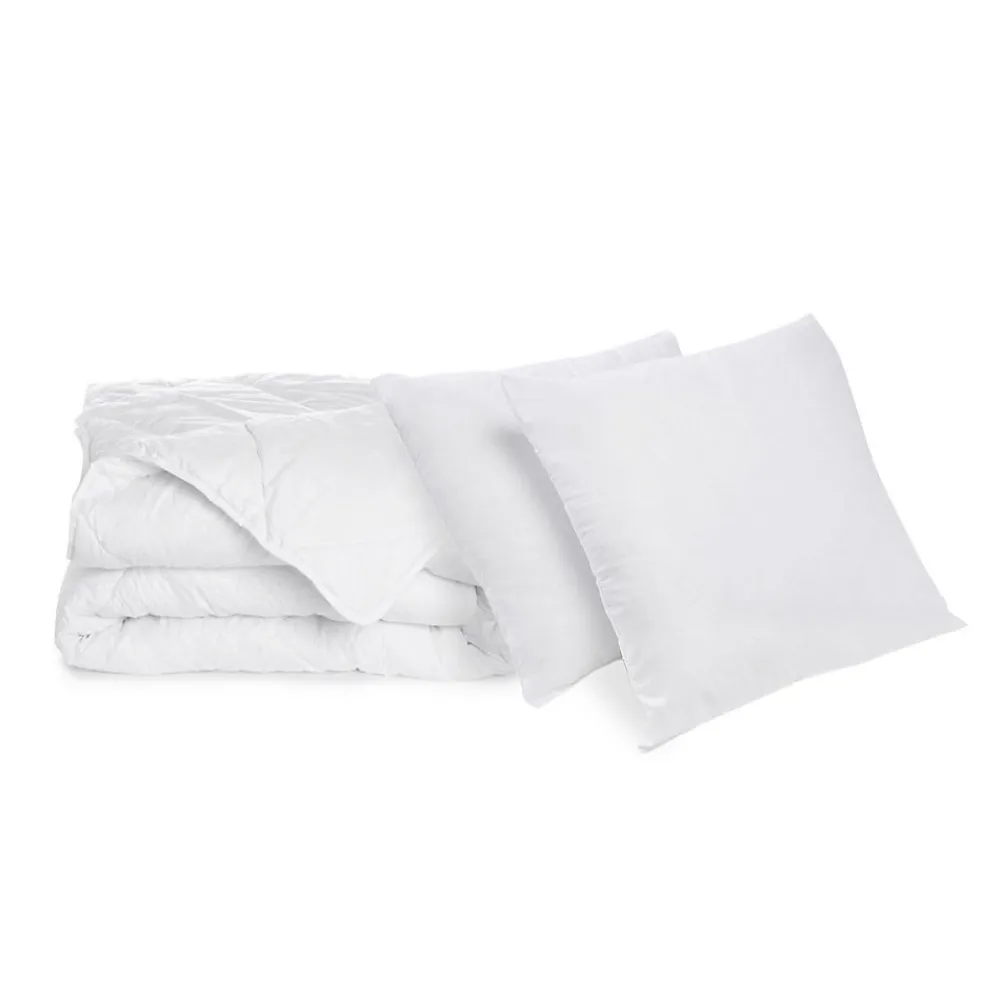 Pack Couette chaude 220x240cm + 2 Oreillers moelleux 60x60cm LAVABLE A 95 C>Bleu Calin Online
