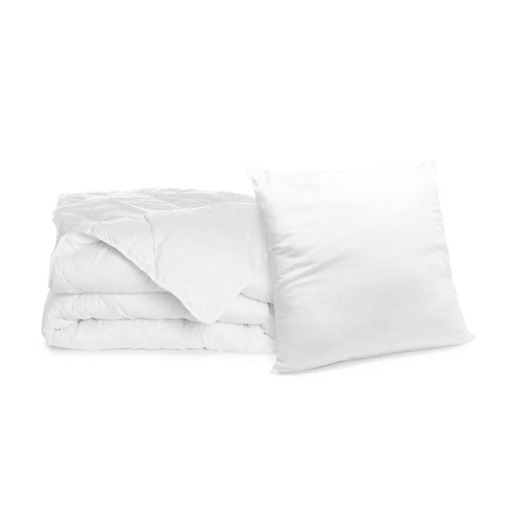 Pack Couette chaude 140x200cm + Oreiller moelleux 60x60cm LAVABLE A 95 C>Bleu Calin New