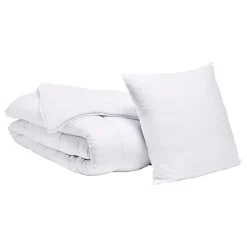 Bleu Calin Pack Couette chaude 140x200cm + 1 Oreiller 60x60cm ANTI-ACARIENS* Couette