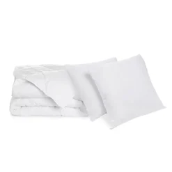 Bleu Calin Pack Couette chaude 240x260cm + 2 Oreillers moelleux 60x60cm LAVABLE A 95 C* Couette