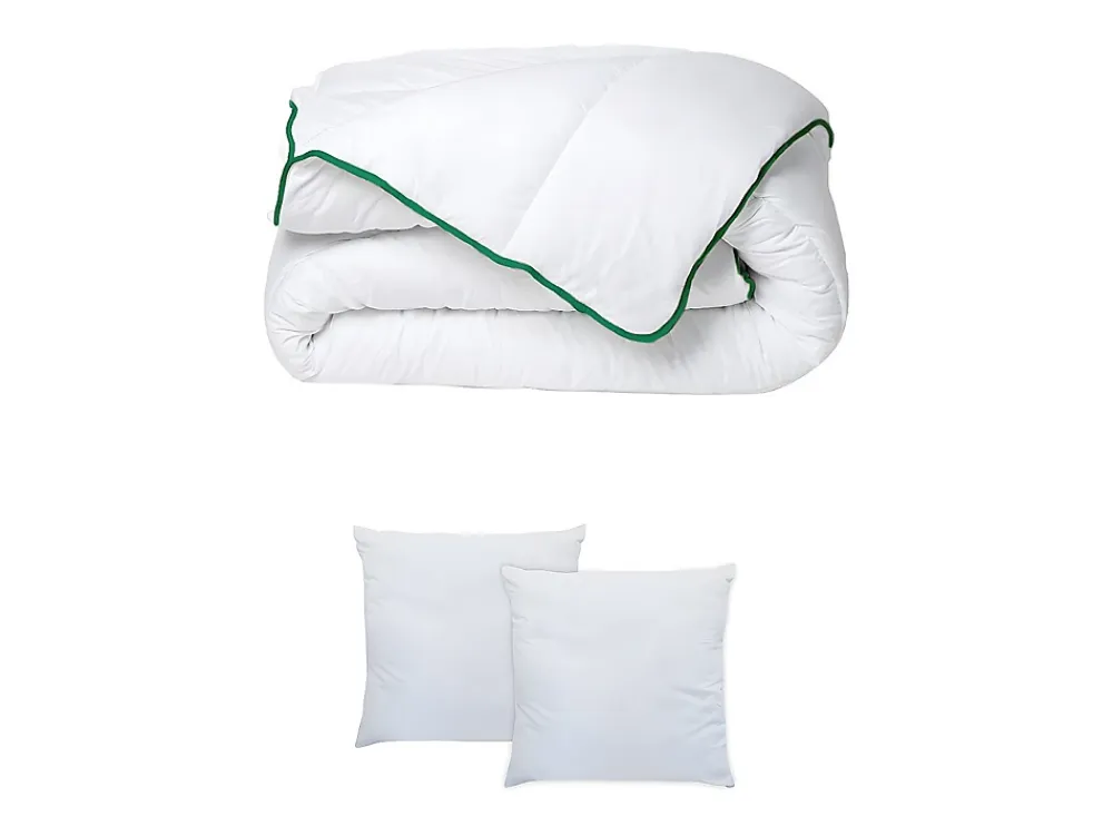 Vente-unique Pack Couette tempérée 220 x 240 + 2 oreillers 60 x 60 cm - Anti-acariens naturel Greencare - AZYLIA II* Couette