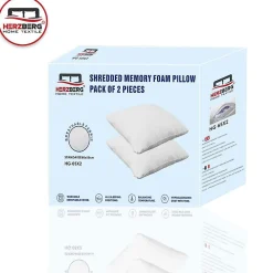 Pack De 2 Oreillers À Mémoire De Forme Viscoélastique 60x50cm HG65X2><noscript><img width=