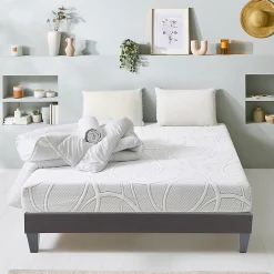 Olympe Literie Pack Eupraxie 180x200 cm Matelas Mousse + Sommier Bois + Accessoires* Ensemble Sommier Et Matelas