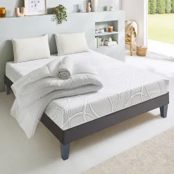 Olympe Literie Pack Eupraxie 180x200 cm Matelas Mousse + Sommier Bois + Accessoires* Ensemble Sommier Et Matelas