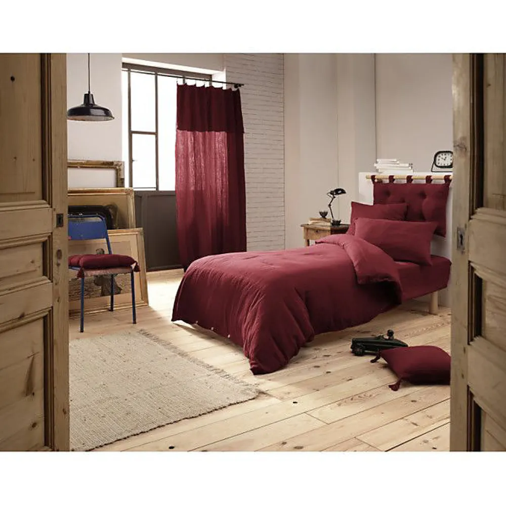 L'Effet Papillon Pack housse de couette "Gaïa" toutes dimensions "Gaze de Coton" - Gaïa Lie de Vin - Pack 3 Pièces pour lit 90 x 190 cm (1 Housse d* Housse De Couette